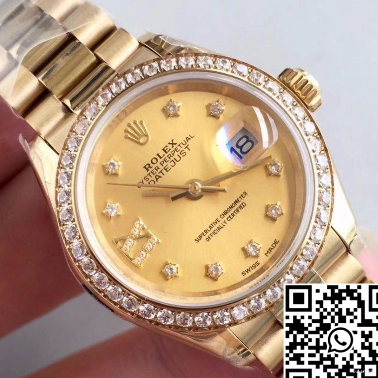 Yellow Lady Rolex 279138RBR Dial Champagne 28MM Datejust Gold 0701